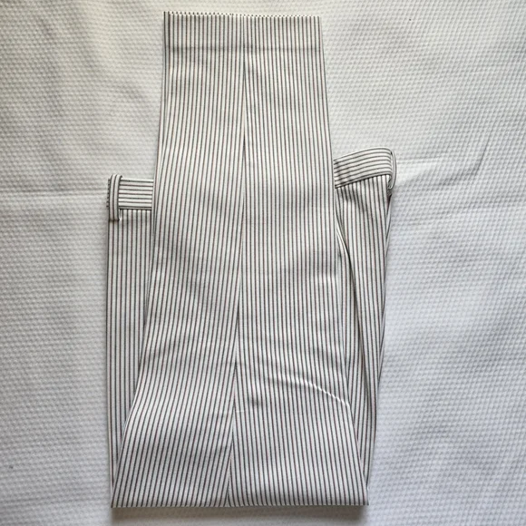 NEW Theory Women's Cotton Trousers with Pinstripes - Picture 7 of 9